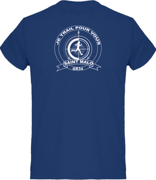 t shirt personnalisé bleu  JE TRAIL POUR VOUS