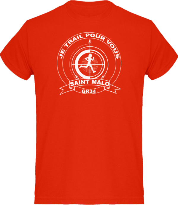 Tee-shirt personnalisé orange JE TRAIL POUR VOUS